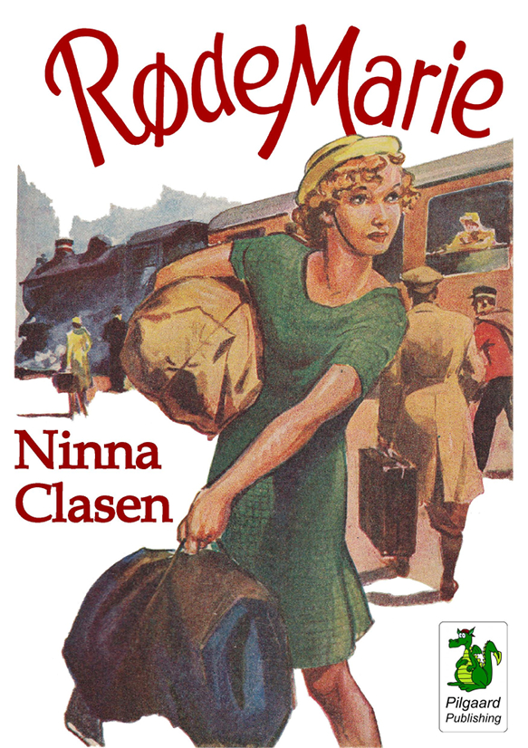 Ninna Clasen - Røde Marie - Billede af den unge pige Røde Marie, der står og skal med toget.